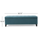 Panca Pouf Contenitore Trapuntata con Coperchio Sollevabile e Gambe in Legno di Betulla – Diversi Colori (Tessuto e Velluto), Singolo