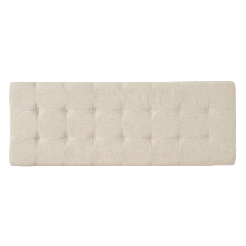 Panca Pouf Contenitore Trapuntata con Coperchio Sollevabile e Gambe in Legno di Betulla – Diversi Colori (Tessuto e Velluto), Singolo