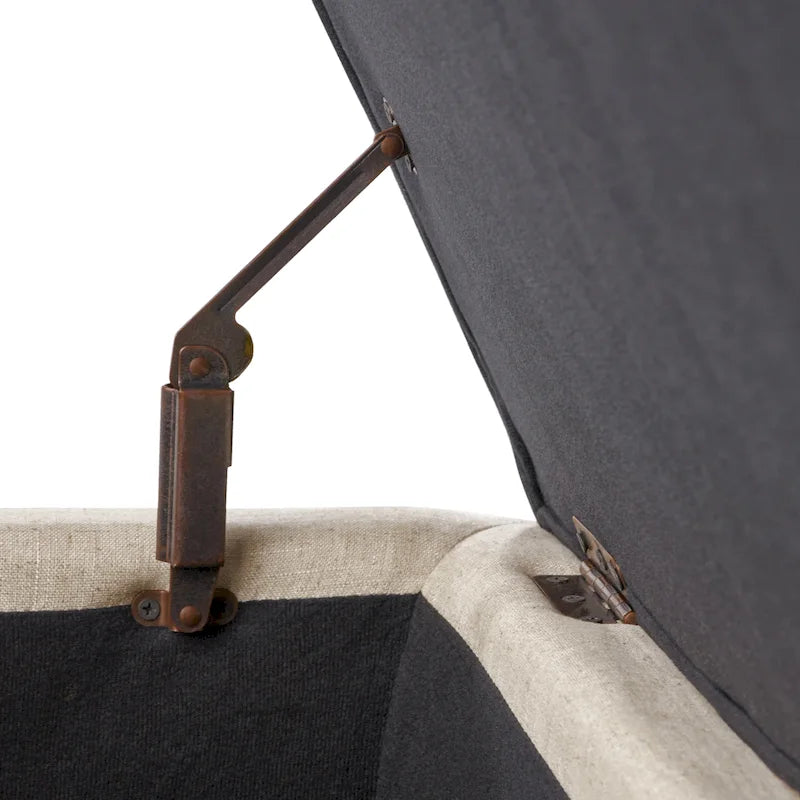 Panca Pouf Contenitore Trapuntata con Coperchio Sollevabile e Gambe in Legno di Betulla – Diversi Colori (Tessuto e Velluto), Singolo