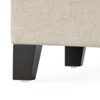 Panca Pouf Contenitore Trapuntata con Coperchio Sollevabile e Gambe in Legno di Betulla – Diversi Colori (Tessuto e Velluto), Singolo