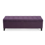 Panca Pouf Contenitore Trapuntata con Coperchio Sollevabile e Gambe in Legno di Betulla – Diversi Colori (Tessuto e Velluto), Singolo