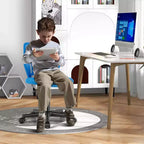 Sedia da scrivania ergonomica per bambini Costway regolabile in altezza con ruote universali Sedia da lavoro Blu/Nero/Grigio/Rosa
