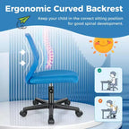 Sedia da scrivania ergonomica per bambini Costway regolabile in altezza con ruote universali Sedia da lavoro Blu/Nero/Grigio/Rosa