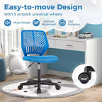 Sedia da scrivania ergonomica per bambini Costway regolabile in altezza con ruote universali Sedia da lavoro Blu/Nero/Grigio/Rosa
