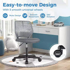 Sedia da scrivania ergonomica per bambini Costway regolabile in altezza con ruote universali Sedia da lavoro Blu/Nero/Grigio/Rosa