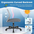 Sedia da scrivania ergonomica per bambini Costway regolabile in altezza con ruote universali Sedia da lavoro Blu/Nero/Grigio/Rosa