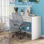 Sedia da scrivania ergonomica per bambini Costway regolabile in altezza con ruote universali Sedia da lavoro Blu/Nero/Grigio/Rosa
