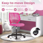 Sedia da scrivania ergonomica per bambini Costway regolabile in altezza con ruote universali Sedia da lavoro Blu/Nero/Grigio/Rosa