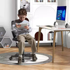 Sedia da scrivania ergonomica per bambini Costway regolabile in altezza con ruote universali Sedia da lavoro Blu/Nero/Grigio/Rosa