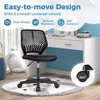 Sedia da scrivania ergonomica per bambini Costway regolabile in altezza con ruote universali Sedia da lavoro Blu/Nero/Grigio/Rosa