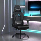 vidaXL Sedia da gaming massaggiante con poggiapiedi, nera, in similpelle