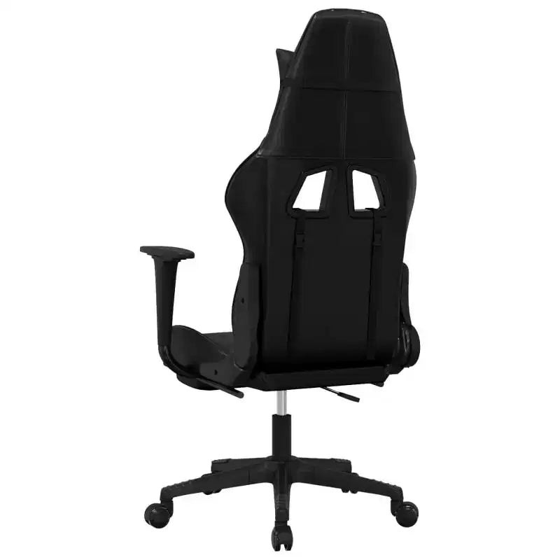 vidaXL Sedia da gaming massaggiante con poggiapiedi, nera, in similpelle