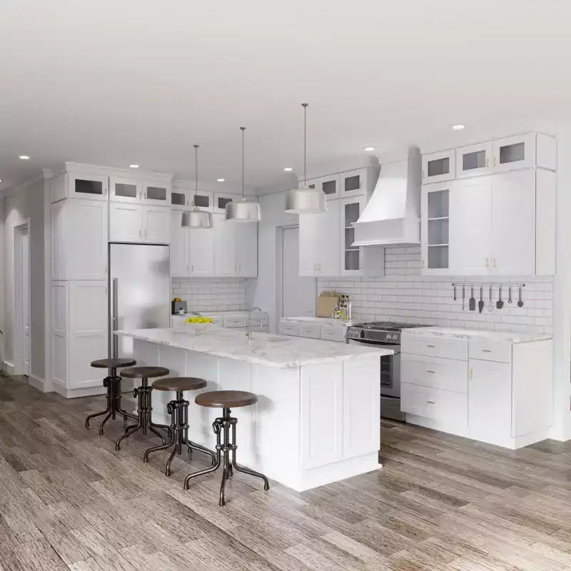 HOMLUX Shaker Bianco "Easy-DIY" - Pensile da Cucina Ad Angolo Facile da Montare