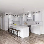 HOMLUX Shaker Bianco "Easy-DIY" - Pensile da Cucina Ad Angolo Facile da Montare