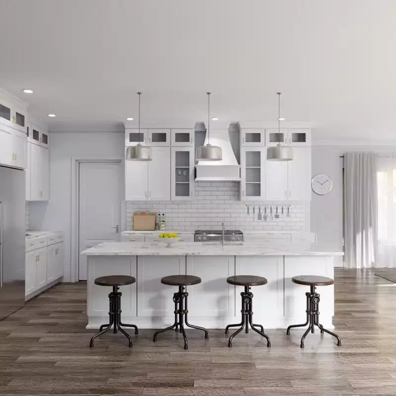 HOMLUX Shaker Bianco "Easy-DIY" - Pensile da Cucina Ad Angolo Facile da Montare