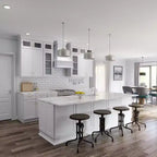 HOMLUX Shaker Bianco "Easy-DIY" - Pensile da Cucina Ad Angolo Facile da Montare