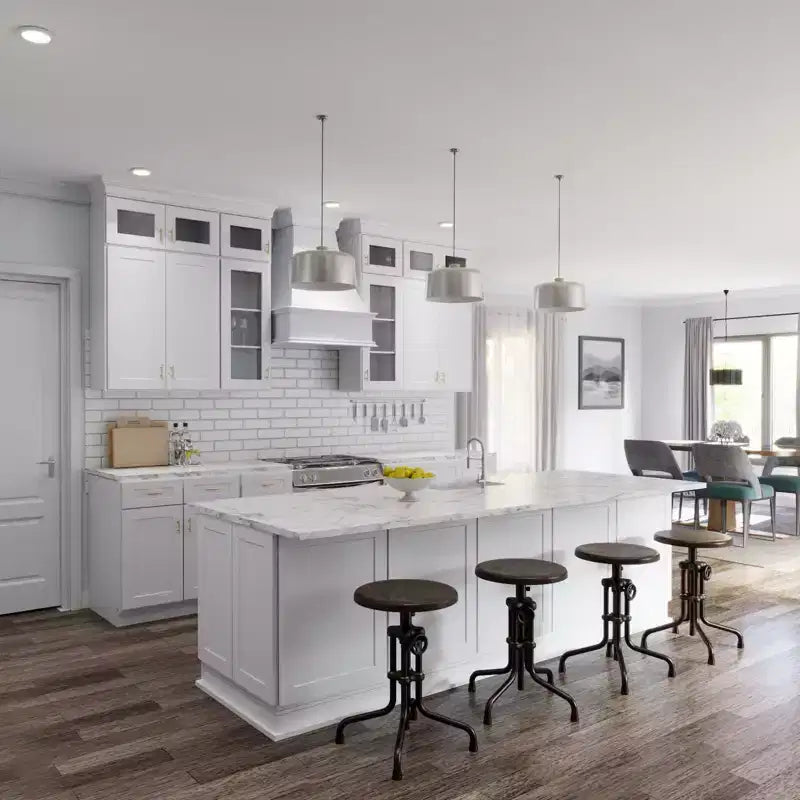 HOMLUX Shaker Bianco "Easy-DIY" - Pensile da Cucina Ad Angolo Facile da Montare