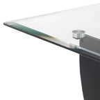 Studio 55D Tavolino d'appoggio moderno quadrato nero 61 cm di larghezza, gamba in oro spazzolato, piano in vetro trasparente per soggiorno, camera da letto, comodino, ingresso, ufficio