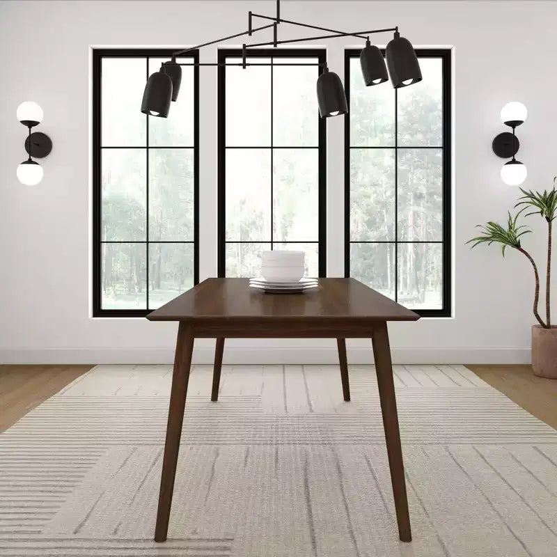 Plank+Beam 72 Tavolo da Pranzo Moderno Mid-Century, Tavolo da Cucina e Sala da Pranzo in Legno Massello per 6 Persone