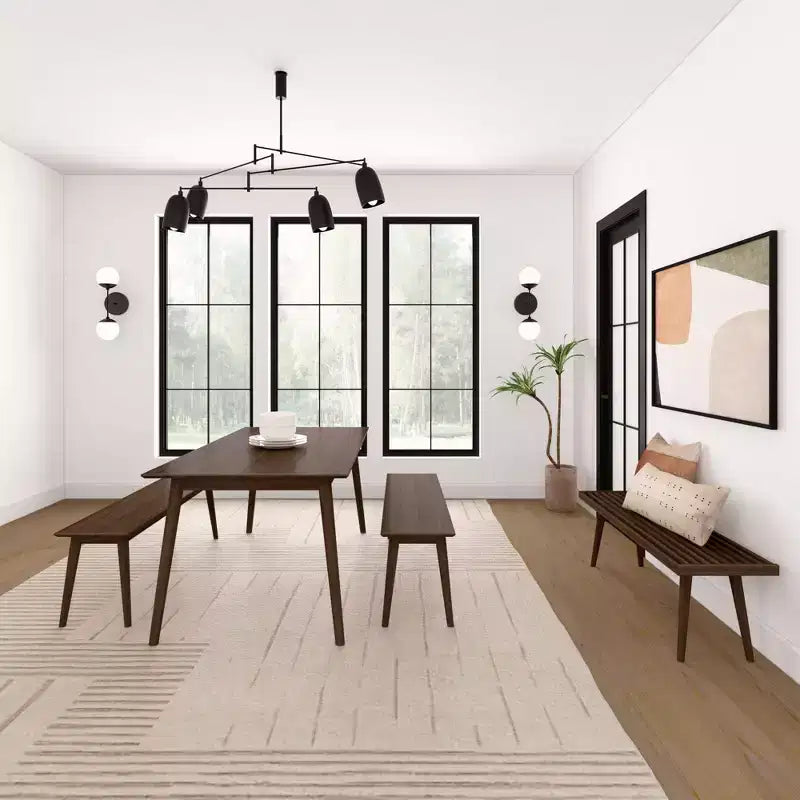 Plank+Beam 72 Tavolo da Pranzo Moderno Mid-Century, Tavolo da Cucina e Sala da Pranzo in Legno Massello per 6 Persone