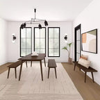 Plank+Beam 72 Tavolo da Pranzo Moderno Mid-Century, Tavolo da Cucina e Sala da Pranzo in Legno Massello per 6 Persone