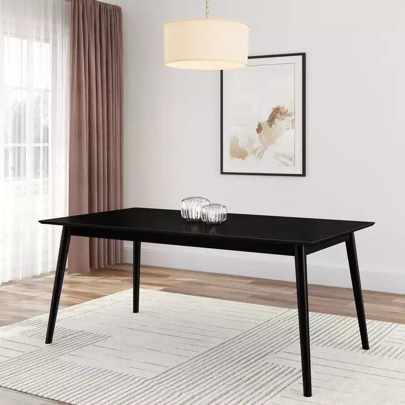Plank+Beam 72 Mid Century Modern Dining Table, Solid Wood Kitchen & Dining Room Table for 6