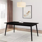 Plank+Beam 72 Mid Century Modern Dining Table, Solid Wood Kitchen & Dining Room Table for 6