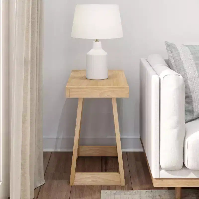 Tavolino Rettangolare Classico in Legno Massello Plank+Beam, Tavolino da Divano da 25" per Soggiorno, Tavolino Laterale