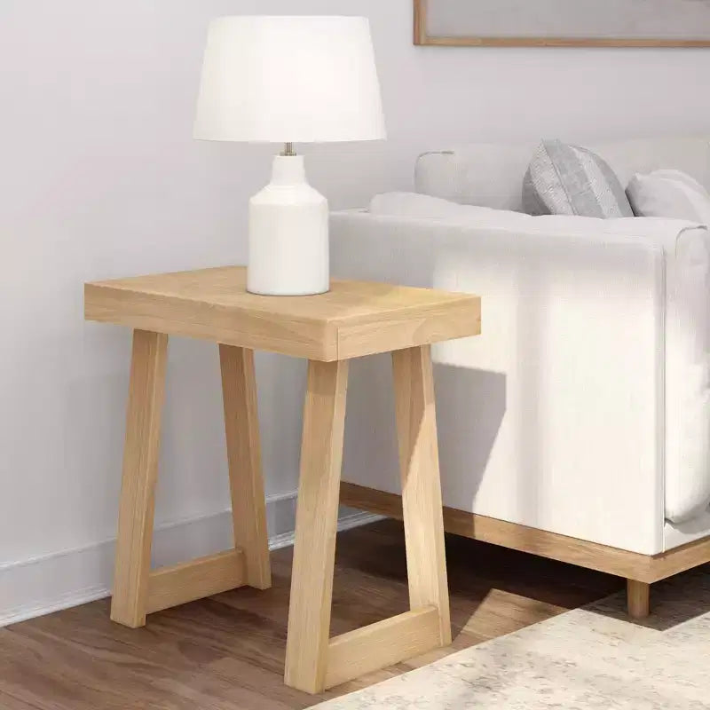 Plank+Beam Solid Wood Classic Rectangular Side Table, 25 Sofa Table for Living Room, End Table