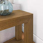 Tavolino rettangolare moderno Plank+Beam con ripiano, 25, tavolo in legno massello con contenitore