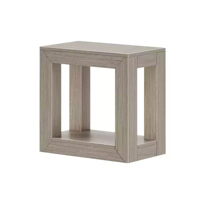 Tavolino rettangolare moderno Plank+Beam con ripiano, 25, tavolo in legno massello con contenitore