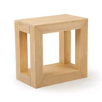 Tavolino rettangolare moderno Plank+Beam con ripiano, 25, tavolo in legno massello con contenitore