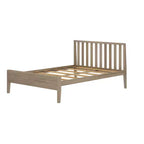 Struttura letto matrimoniale Plank+Beam scandinavo con testiera, letto a piattaforma in legno massello per adulti