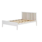 Struttura letto matrimoniale Plank+Beam scandinavo con testiera, letto a piattaforma in legno massello per adulti