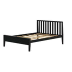 Struttura letto matrimoniale Plank+Beam scandinavo con testiera, letto a piattaforma in legno massello per adulti