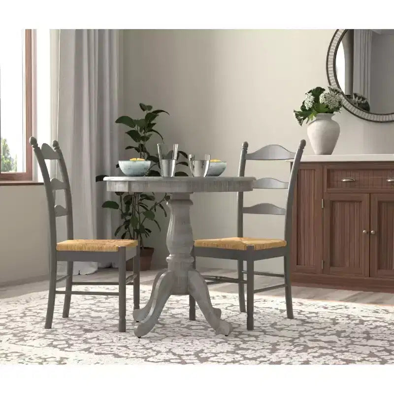 Tavolo da pranzo rotondo con piedistallo Carolina Living Salem