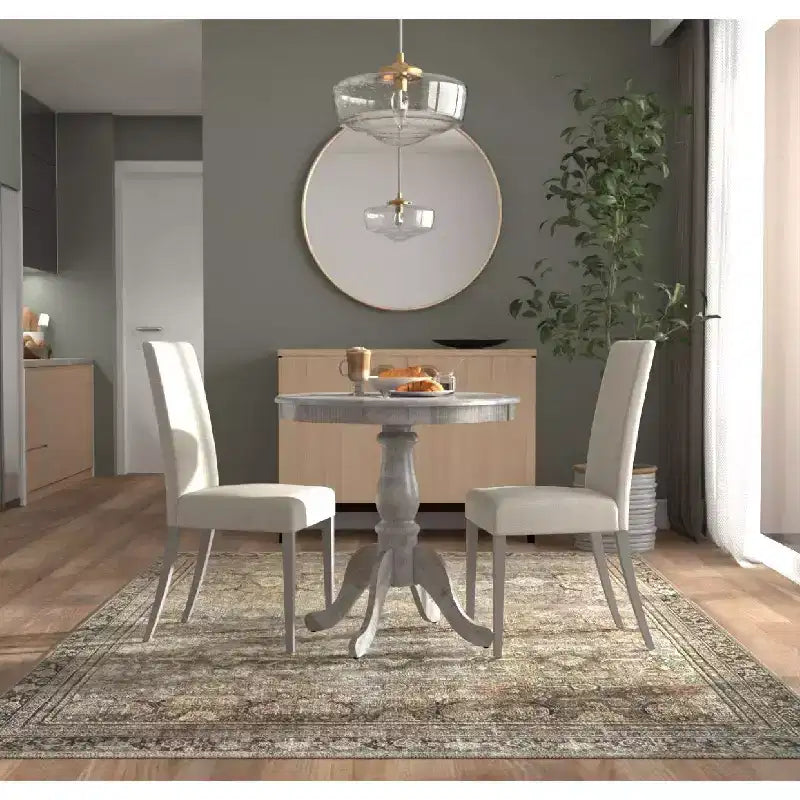 Tavolo da pranzo rotondo con piedistallo Carolina Living Salem