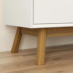 Comò a 6 cassetti in legno massiccio, stile moderno di metà secolo, Plank+Beam