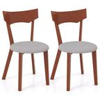 Costway Wooden Armless Dining Chair Set of 2/4 with Rubber Wood Legs Padded Seat Cushion
