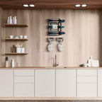 Sorbus Appendiabicchieri da Parete con Struttura in Filo Metallico e Legno Grigio - per Bicchieri da Vino, Bicchieri da Champagne e Bicchieri in Generale
