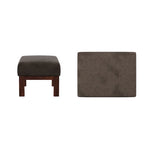 Pouf Rivestito in Stile Mission con Cuscino in Schiuma e Molle e Base in Legno di Gomma – Lino Beige / Ruggine / Marrone Scuro / Oliva, Singolo