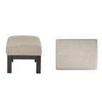 Pouf Rivestito in Stile Mission con Cuscino in Schiuma e Molle e Base in Legno di Gomma – Lino Beige / Ruggine / Marrone Scuro / Oliva, Singolo