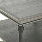 Tavolino quadrato con ripiani aperti, struttura in metallo e ripiani in legno – Grigio satinato / Marrone / Nero / Bianco avorio, Singolo
