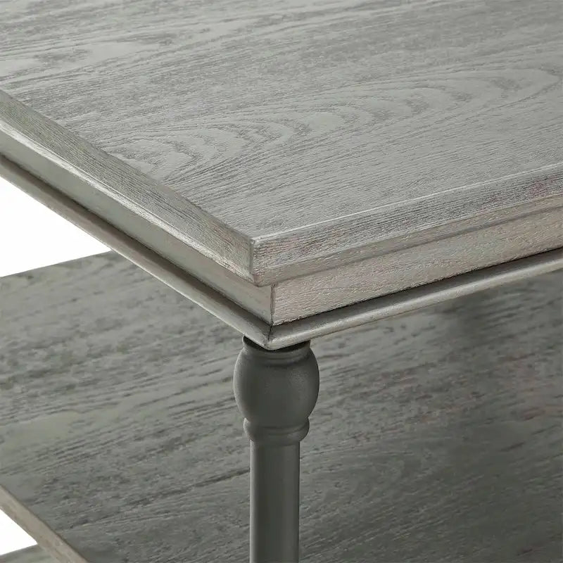 Tavolino quadrato con ripiani aperti, struttura in metallo e ripiani in legno – Grigio satinato / Marrone / Nero / Bianco avorio, Singolo