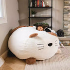 Poltrona a sacco imbottita Big Joe Wild Things con rivestimento rimovibile, morbida pelliccia sintetica, per bambini e ragazzi