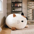 Poltrona a sacco imbottita Big Joe Wild Things con rivestimento rimovibile, morbida pelliccia sintetica, per bambini e ragazzi