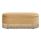 Panca Contenitore Ovale Jennifer Taylor Home Melinda 48.5 con Bottoni e Frange Bullion