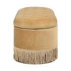 Panca Contenitore Ovale Jennifer Taylor Home Melinda 48.5 con Bottoni e Frange Bullion