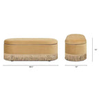 Panca Contenitore Ovale Jennifer Taylor Home Melinda 48.5 con Bottoni e Frange Bullion