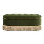 Panca Contenitore Ovale Jennifer Taylor Home Melinda 48.5 con Bottoni e Frange Bullion